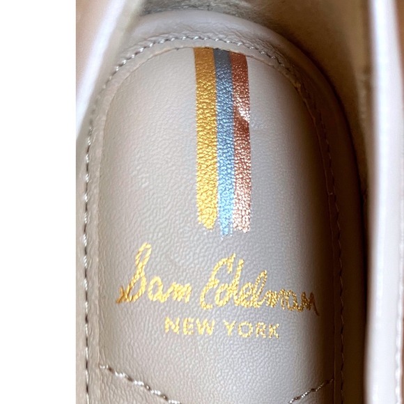 Sam Edelman Tully Lug Sole Loafers Chai Latte Patent Leather Women 5.5  NWB - Picture 7 of 13